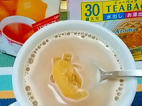 ホッと☆酒粕入り柑橘ジャスミンミルク紅茶コーヒー♪